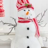 12" Snowman with Stocking Cap - Red / Black