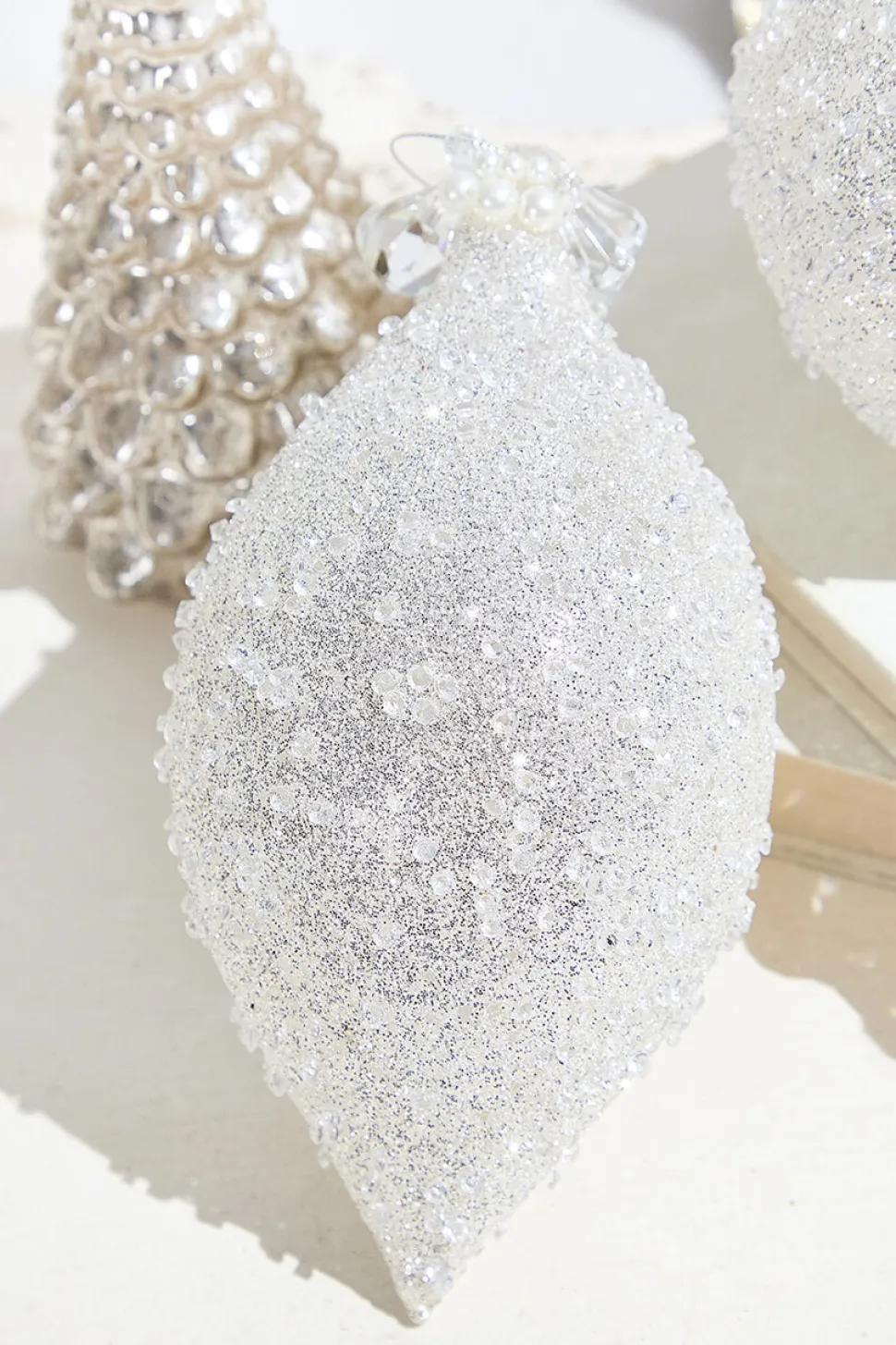 Snow Speckled Glass Ornament