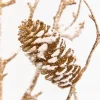 36" Snowy Golden Pinecone Spray