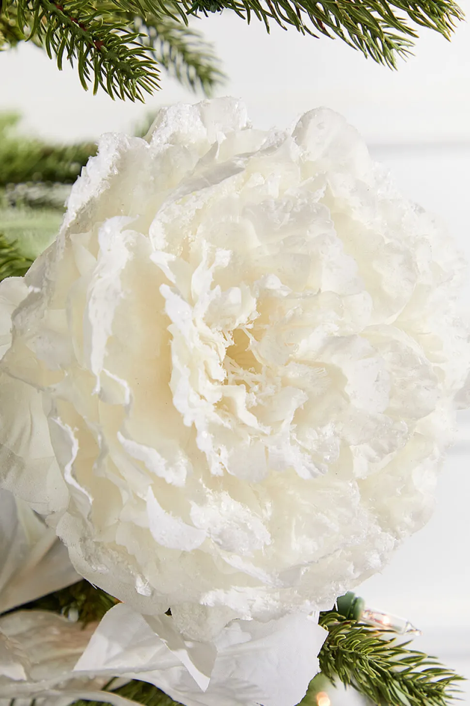 27” Snowy Peony Spray