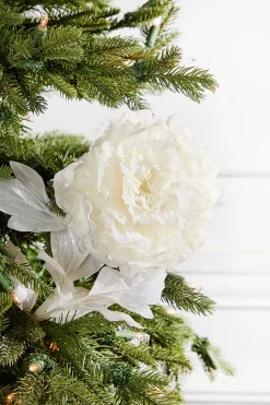 27” Snowy Peony Spray