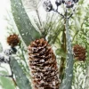28" Snowy Pinecone & Berry Spray