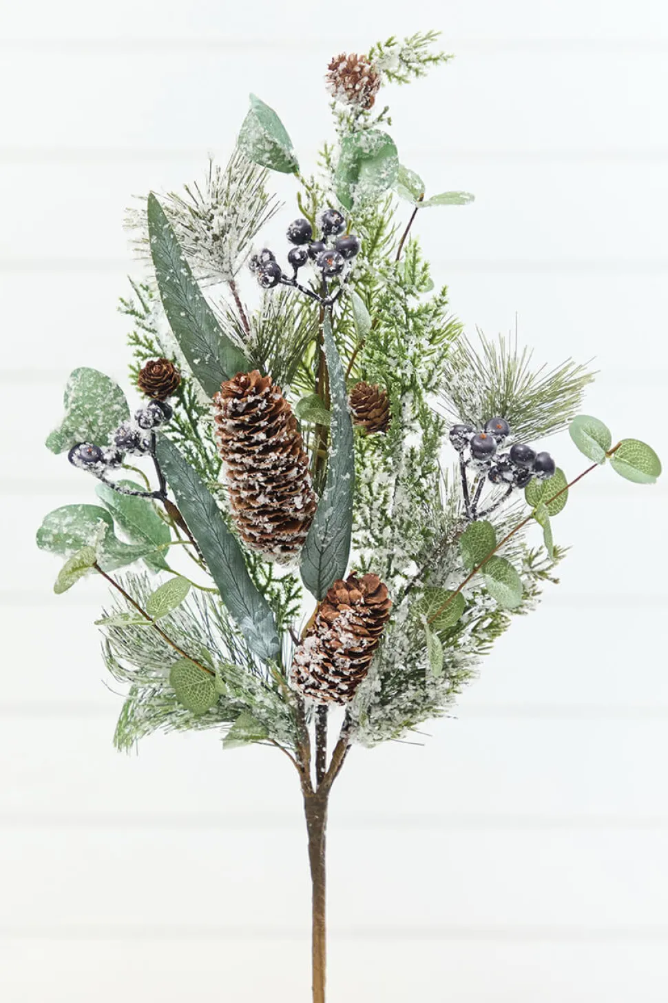 28" Snowy Pinecone & Berry Spray