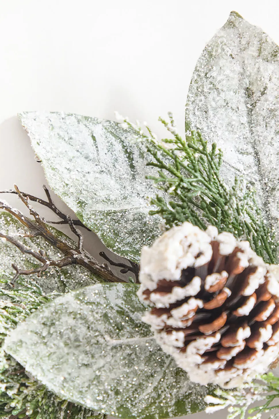 22" Snowy Pinecone & Magnolia Wreath