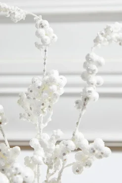 18” Snowy White Glitter Dew Berry Christmas Spray