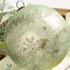 6" Spruce Antique Foil Glass Etched Ball Ornament