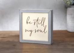 9" Square White Wood Plaque with LED Lights