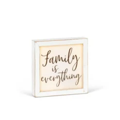 9" Square White Wood Plaque with LED Lights