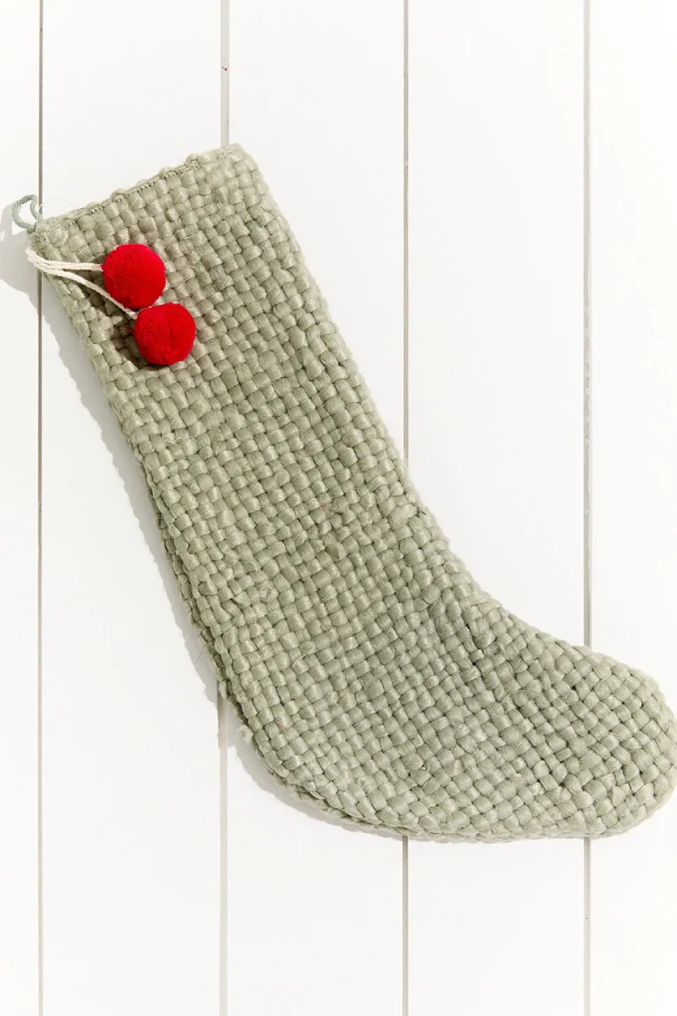 20" Stocking With Pom Poms