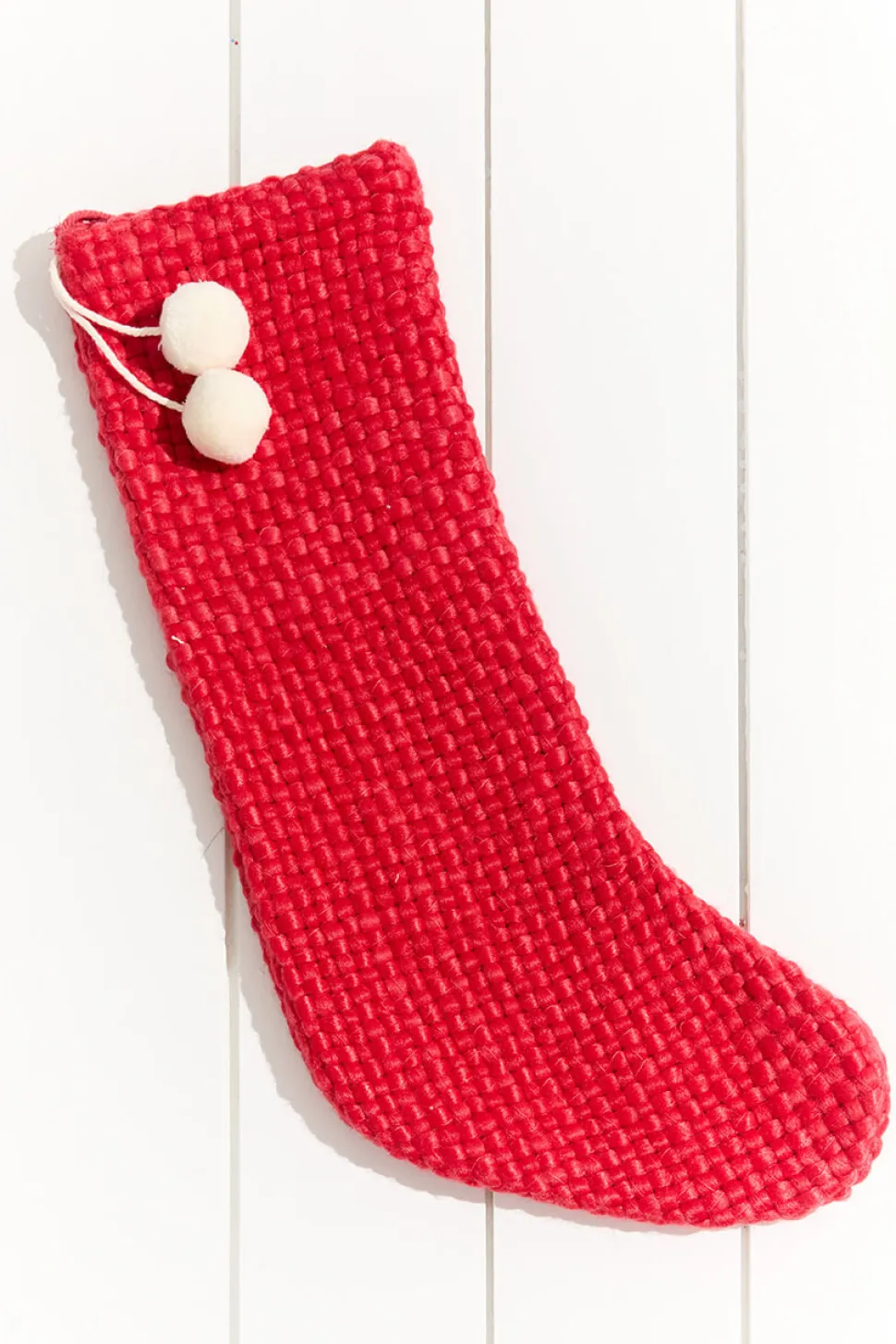 20" Stocking With Pom Poms