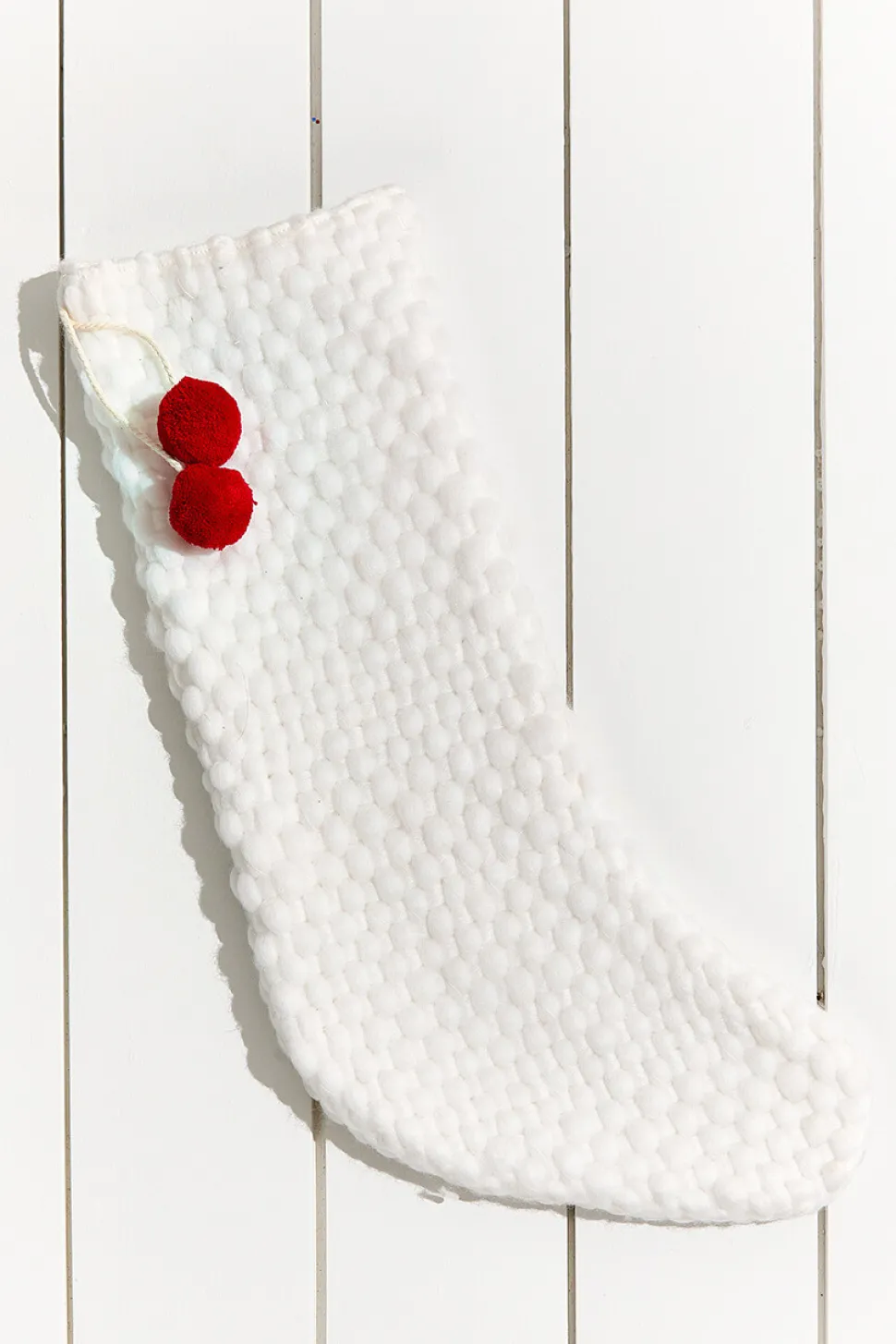 20" Stocking With Pom Poms