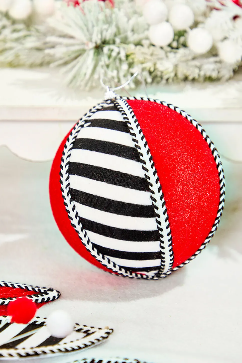 6" Stripe Ball Ornament