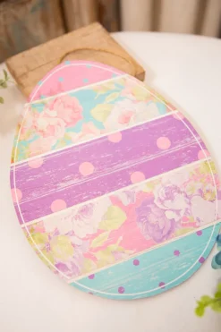 12" Striped Pattern Easter Egg
