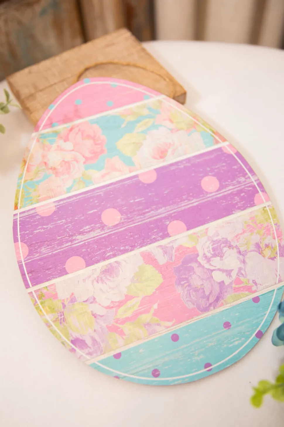 12" Striped Pattern Easter Egg