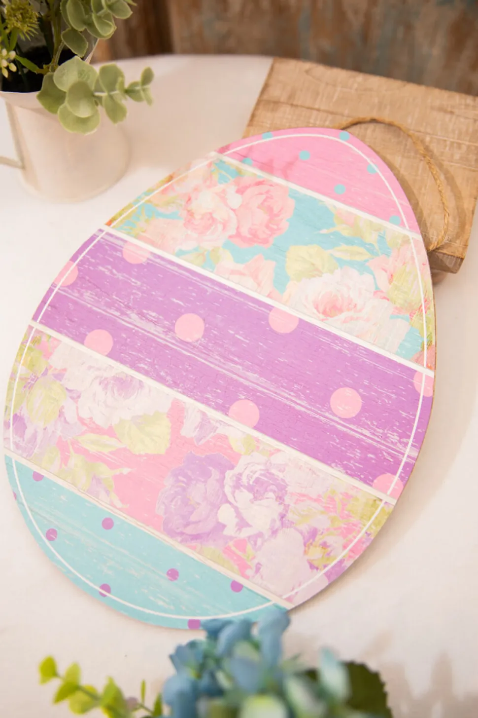 12" Striped Pattern Easter Egg