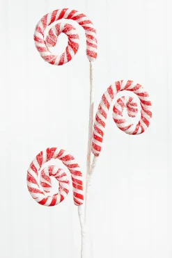 29” Striped Spiral Peppermint Spray