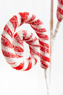 29” Striped Spiral Peppermint Spray