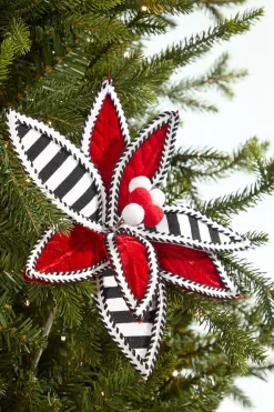 22" Stripe Poinsettia Stem