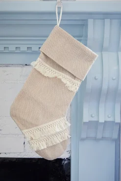 Tan Chevron Pattern Stocking