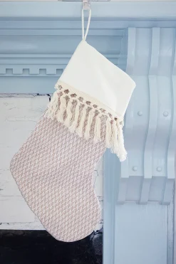 Tan Stocking with Tassels