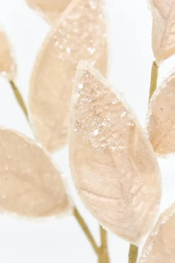 28" Taupe Iced Leaves Spray