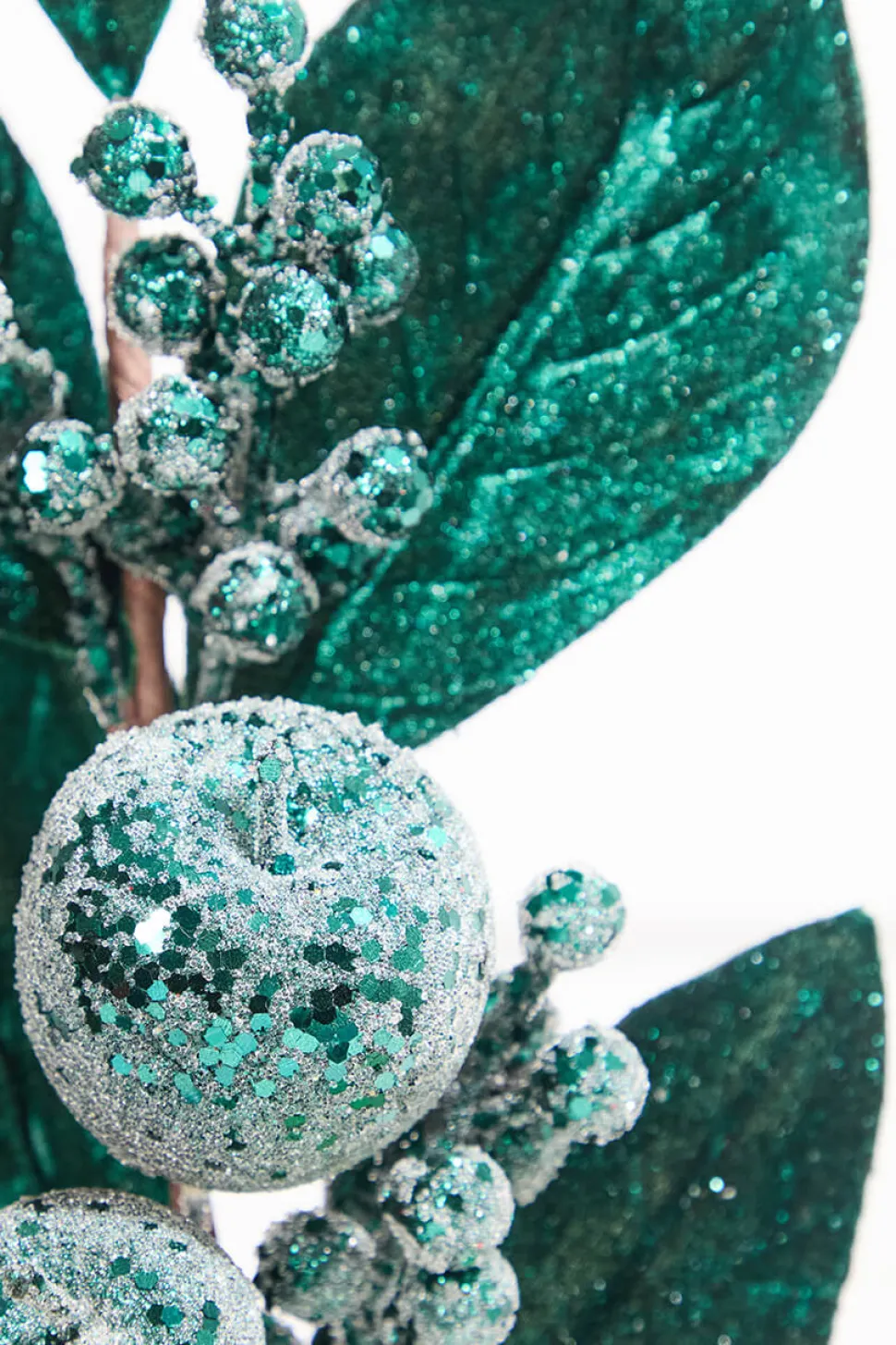 25.5" Teal Fruit and Magnolia Leaf Spray