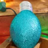 7" Teal Glitter Light Bulb Ornament