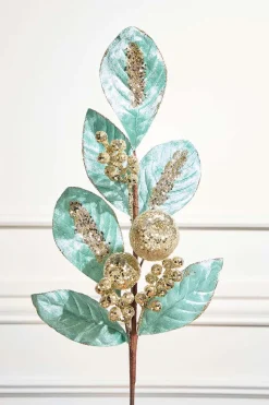 25.5" Teal Velvet Berry Spray