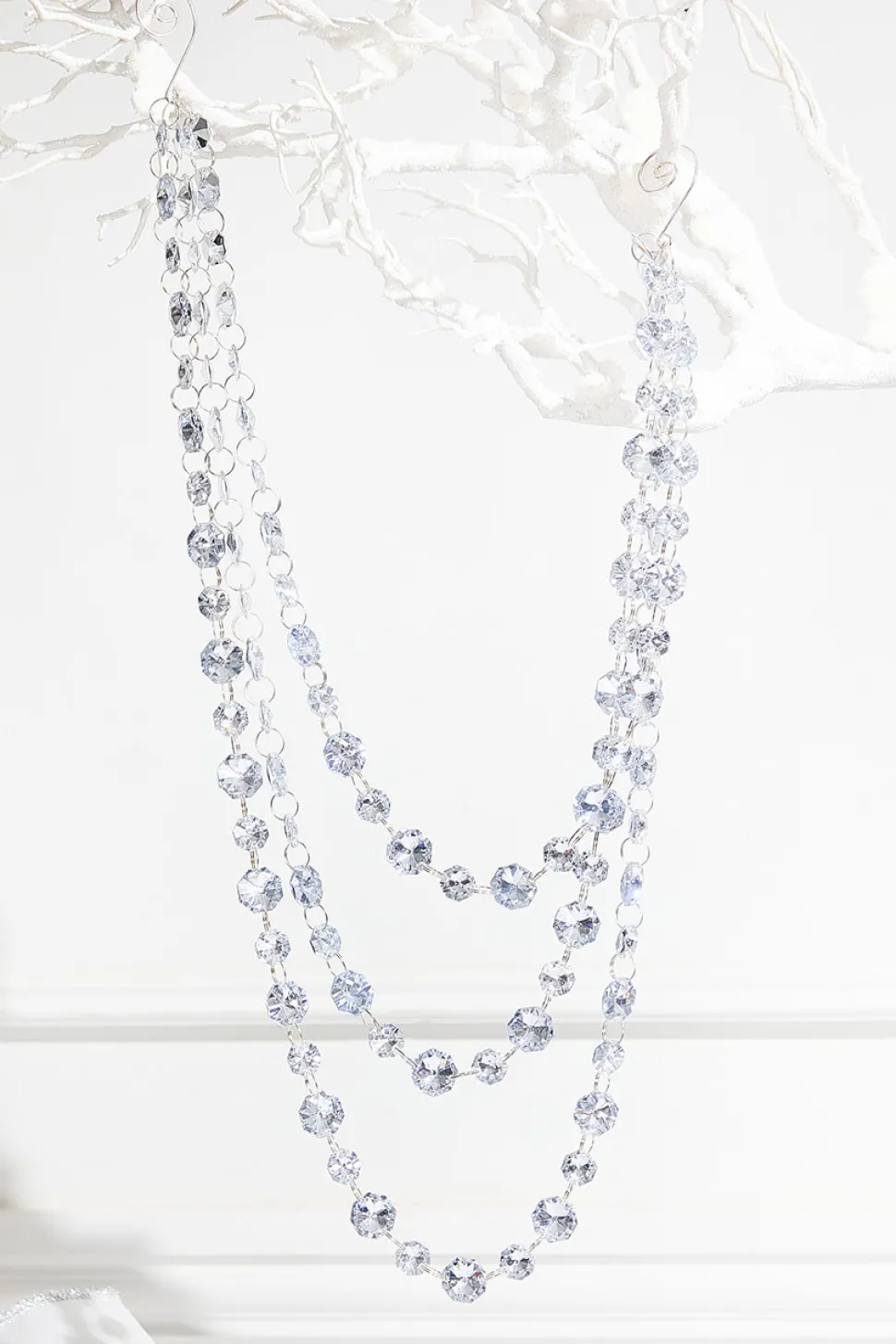 Triple Bead Silver Garland Ornament