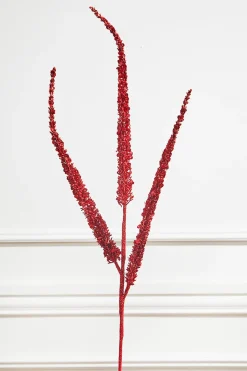 34” Triple Glitter Sequin Christmas Spray - Red