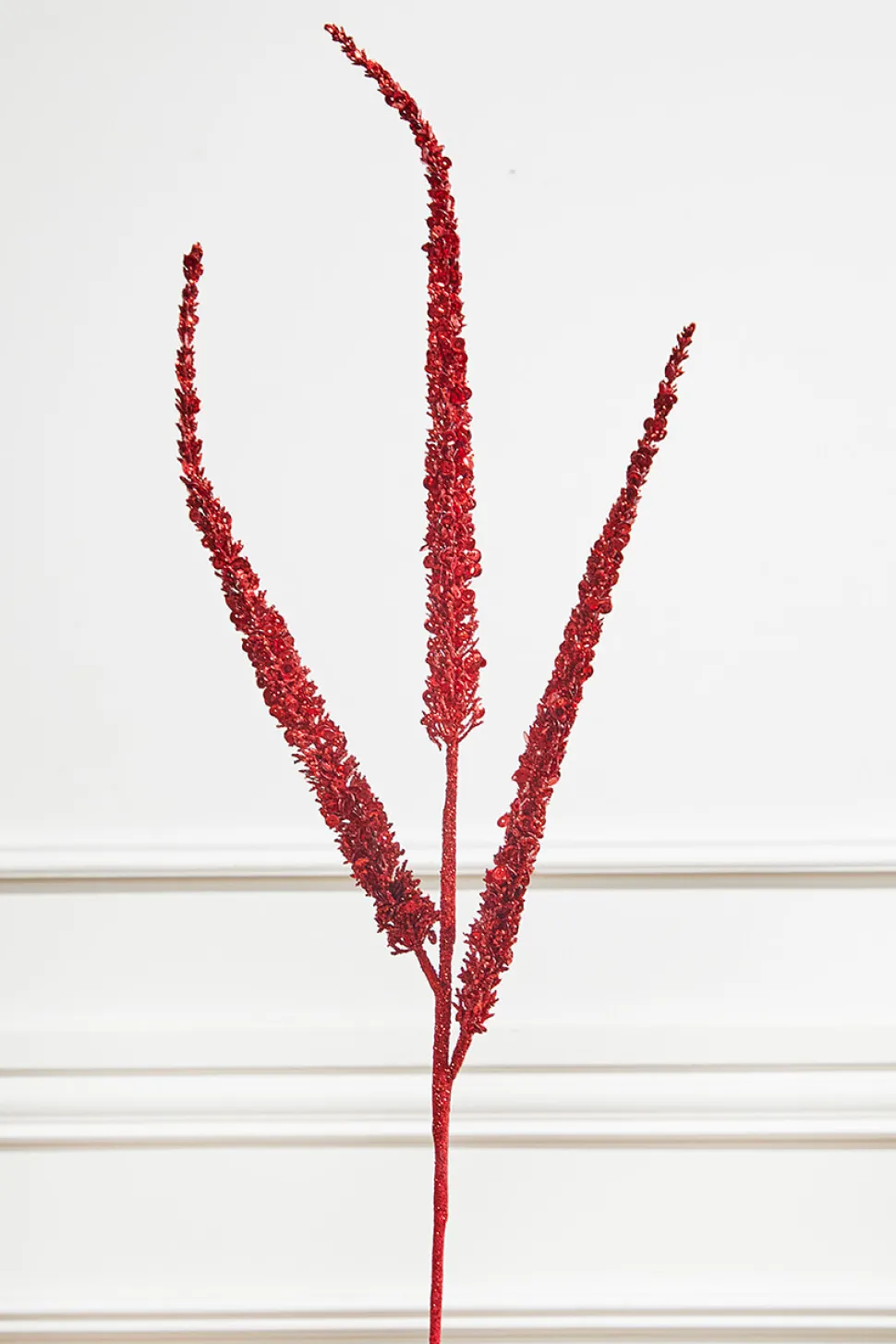 34” Triple Glitter Sequin Christmas Spray - Red
