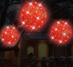 5.5" Twinkling Red Crystal Sphere