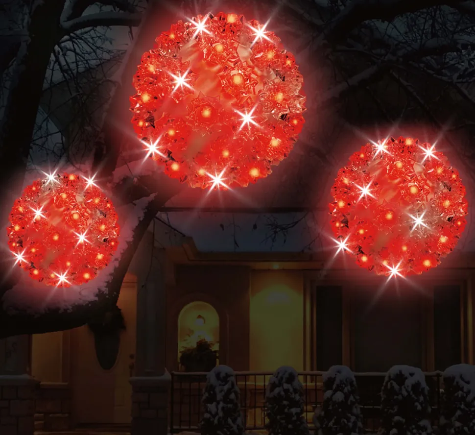5.5" Twinkling Red Crystal Sphere