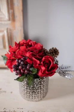 Valentine's Day Floral Arrangement with Real Touch Rose - Red