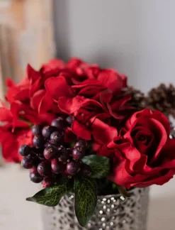 Valentine's Day Floral Arrangement with Real Touch Rose - Red