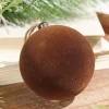 4" Velvet Flocked Ornament - Brown