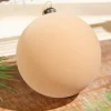 4" Velvet Flocked Ornament - Tan