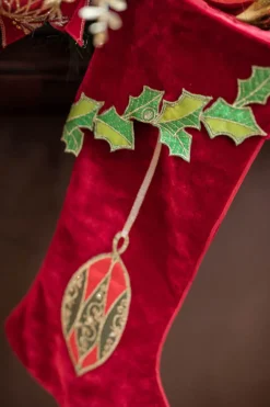 25" Velvet Hanging Ornaments Stocking