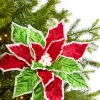 22" Velvet Poinsettia Stem