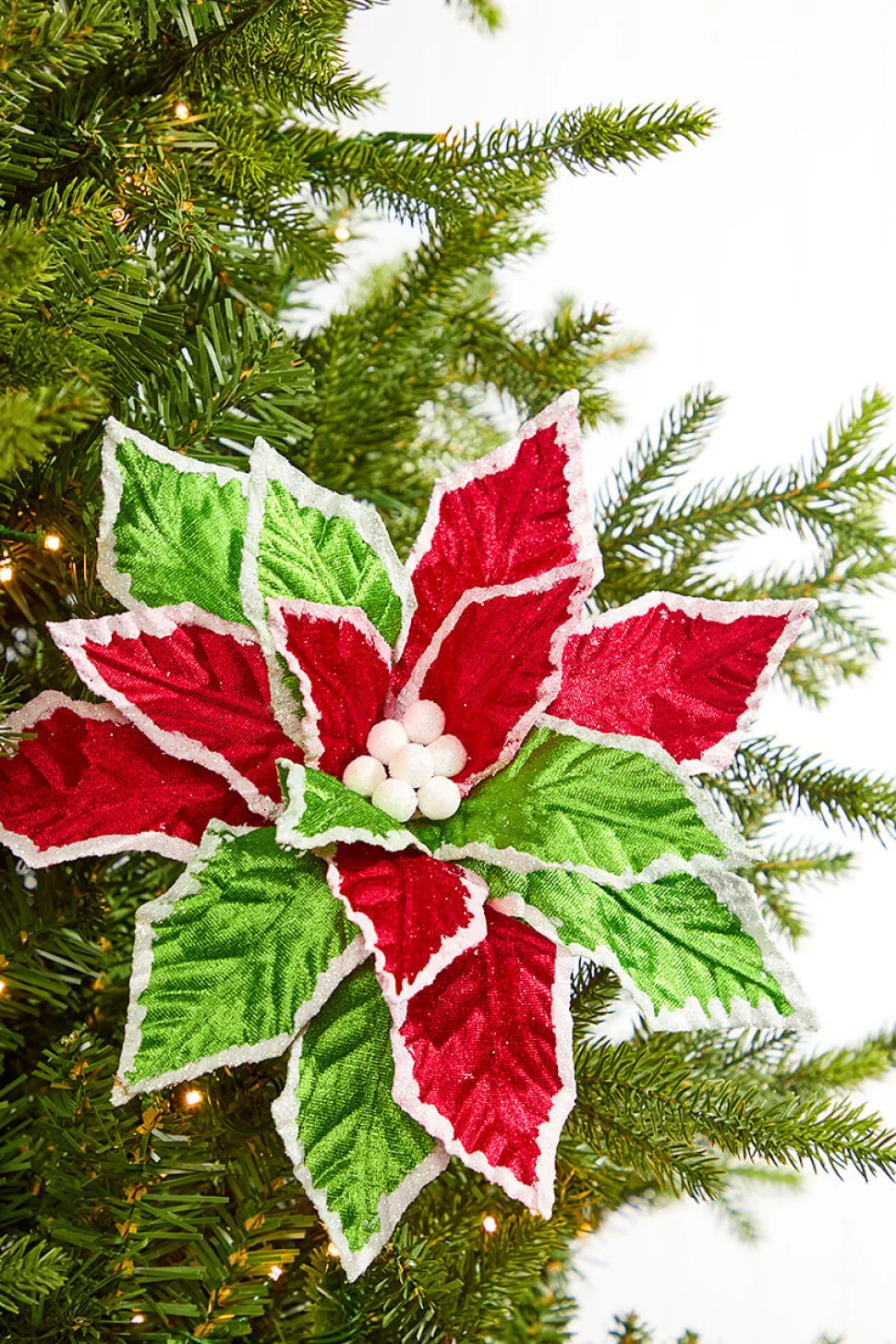 22" Velvet Poinsettia Stem