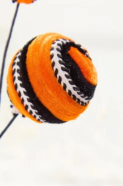 17" Velvet Stripe Ball Spray - Orange