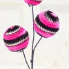 17" Velvet Stripe Ball Spray - Pink
