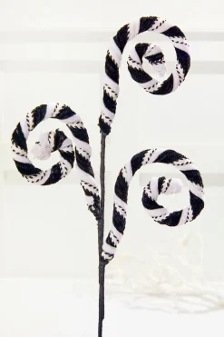 27" Velvet Stripe Spiral Curly Spray
