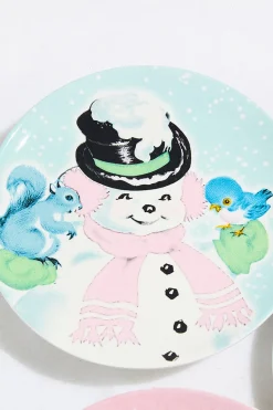 8" Vintage Round Christmas Plates - Set of 4