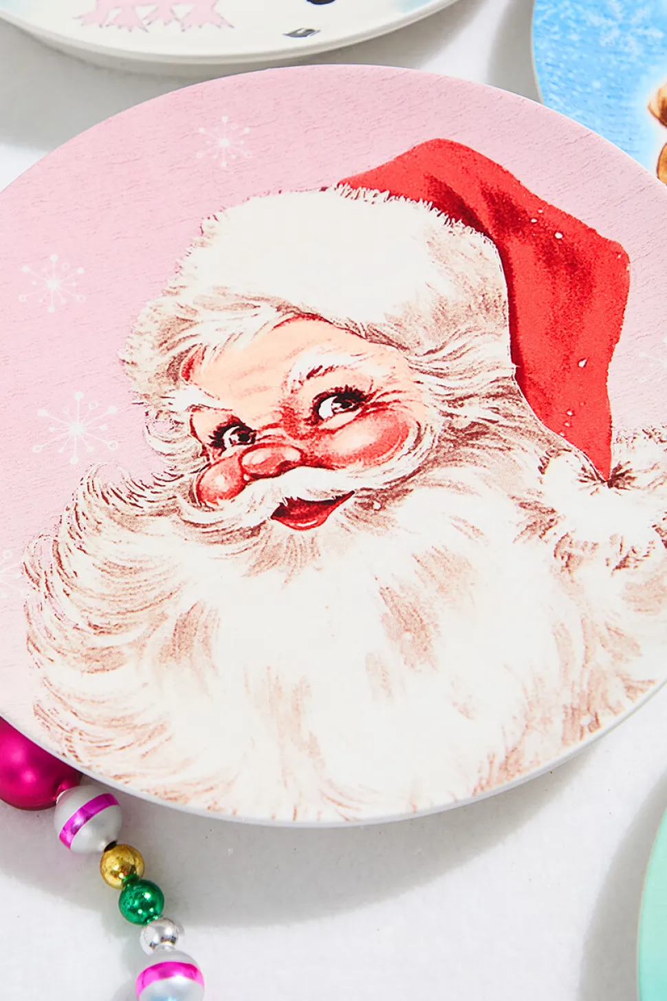 8" Vintage Round Christmas Plates - Set of 4