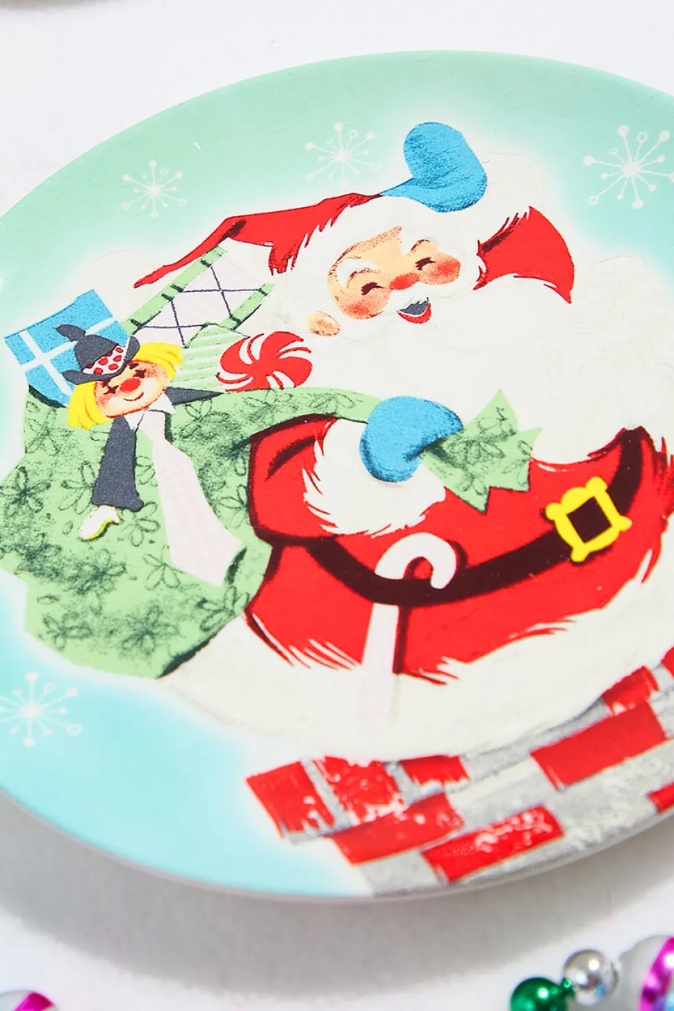 8" Vintage Round Christmas Plates - Set of 4