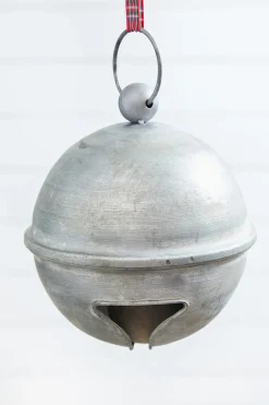 6" Weathered Tin Jingle Bell Christmas Ornament