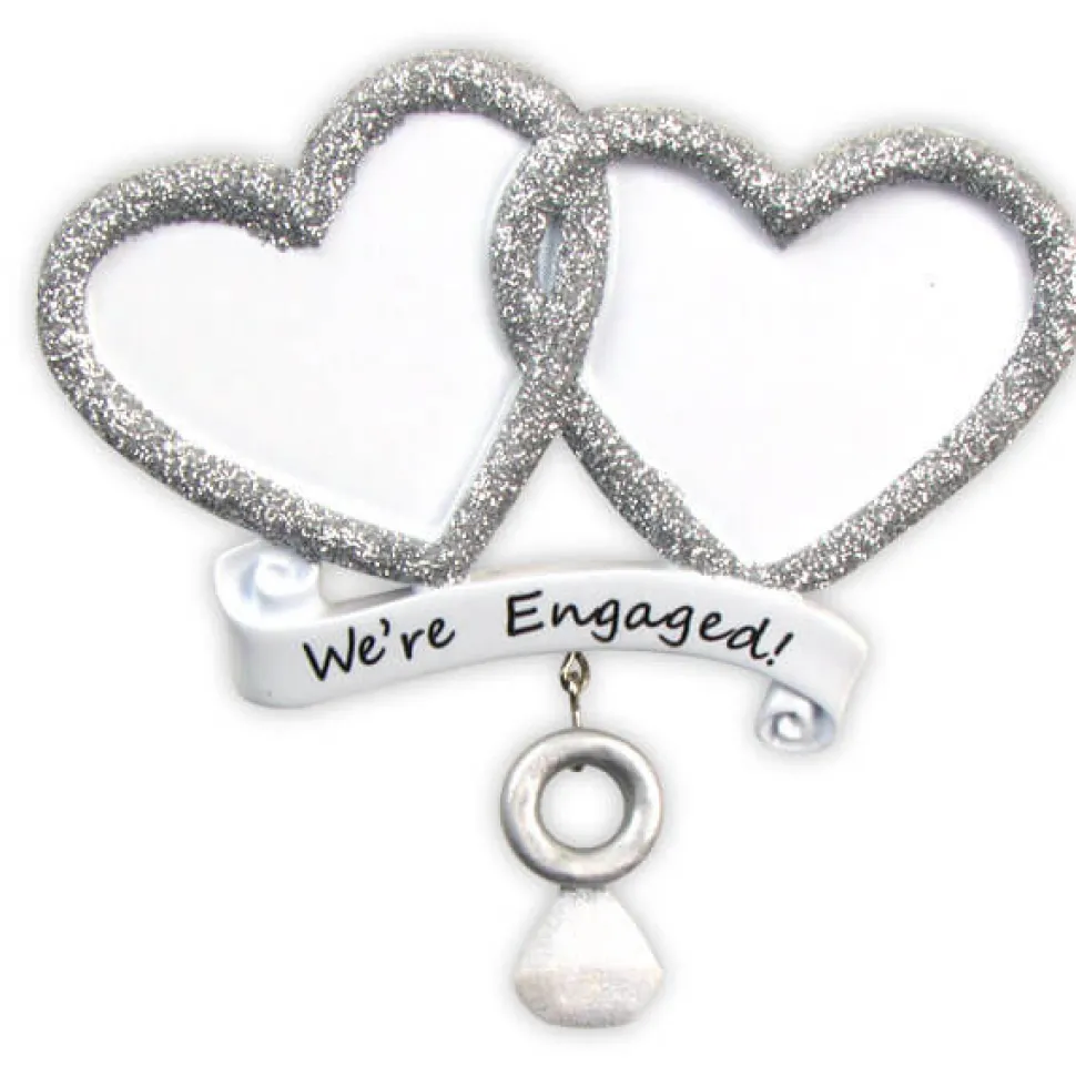 4" We’re Engaged Customizable Ornament