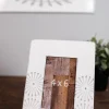 9" White and Grey Metal 4x6 Picture Frame