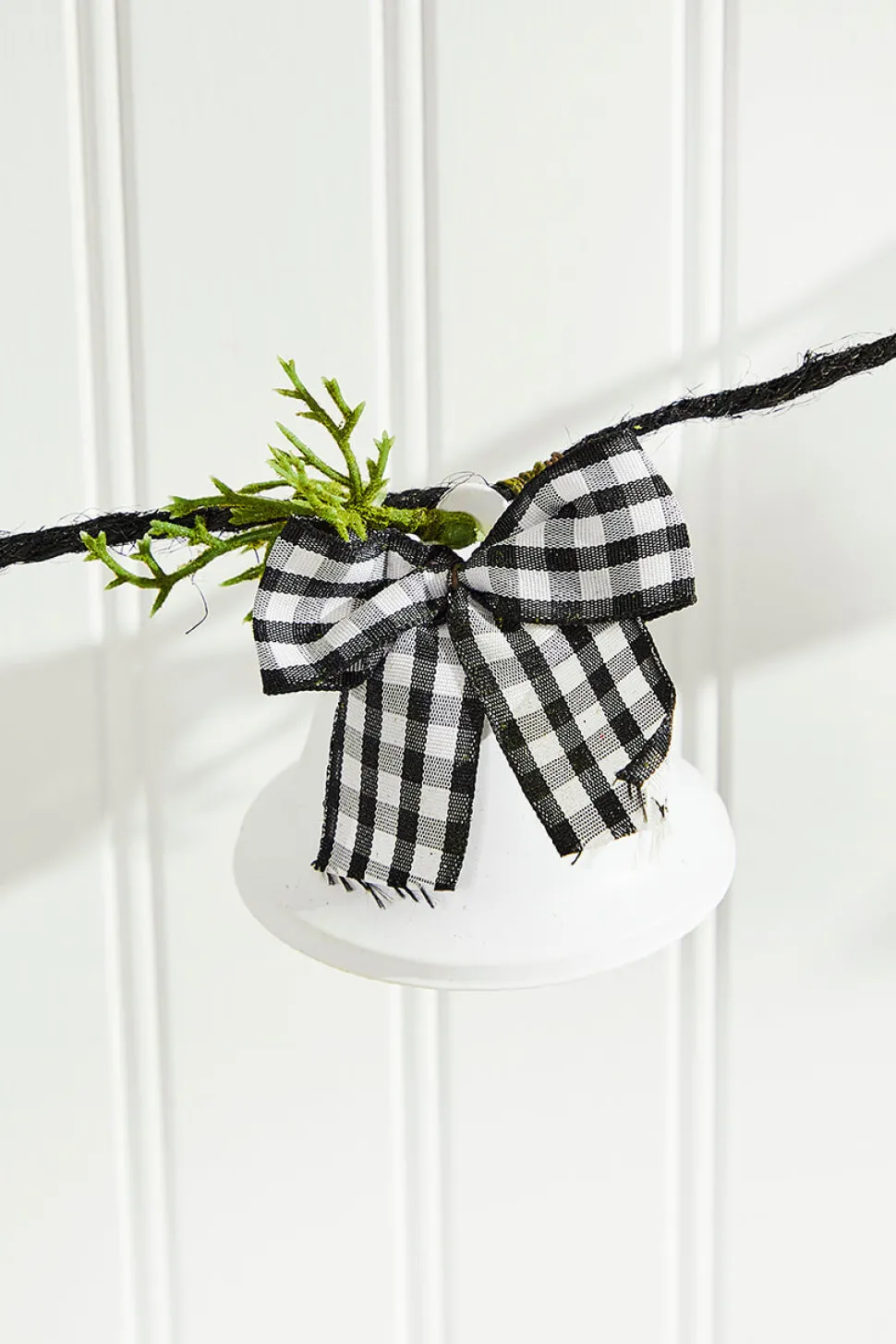 67” White Country Bell Garland